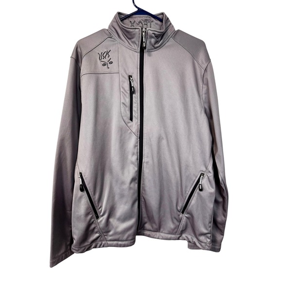 North End Mens Gray Full Zip Fleece Lined Jacket with Logo TFC X Lightweight L G - Picture 1 of 9